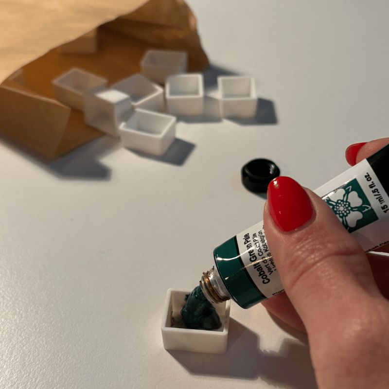 Lot de 10 ½ godets vides pour l'aquarelle Aquarelle et Pinceaux