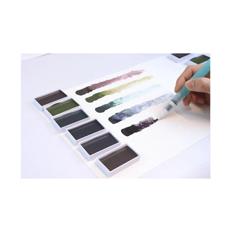 Coffret Teintes graphites 6 godets japonais aquarelle Gansai Tambi Kuretake