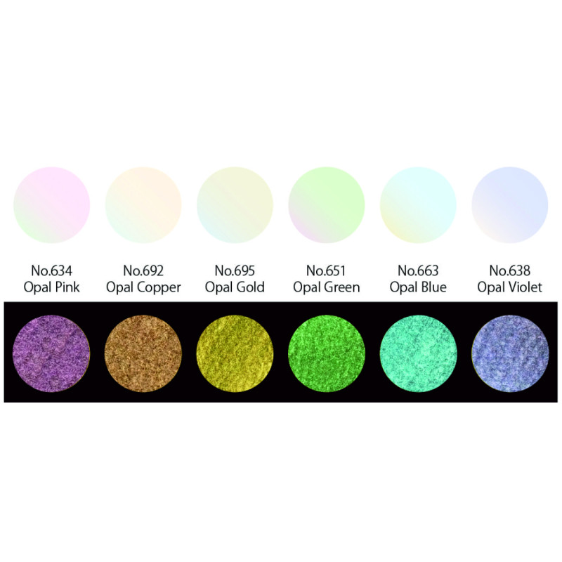 Coffret Teintes opales 6 godets japonais aquarelle Gansai Tambi Kuretake