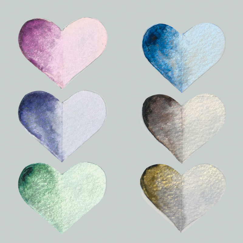Coffret Teintes opales 6 godets japonais aquarelle Gansai Tambi Kuretake