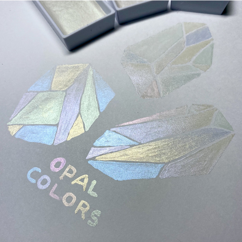 Coffret Teintes opales 6 godets japonais aquarelle Gansai Tambi Kuretake