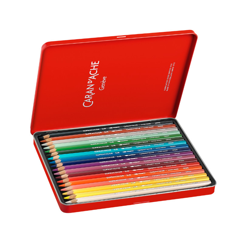 Boîte métal Edition spéciale 18 crayons Caran d'Ache Supracolor Soft 