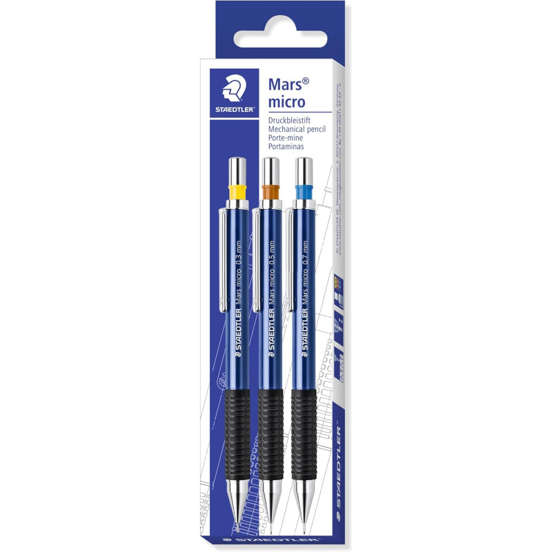 Pochette de 3 porte-mines Mars 0,3/0,5/0,7 mm Staedtler 