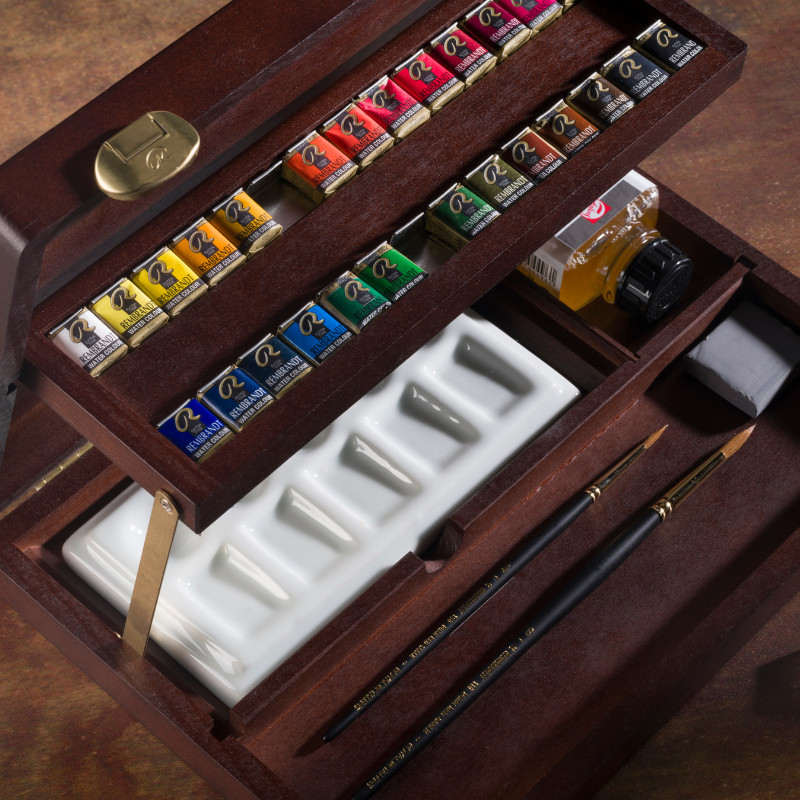 Coffret bois Professional 28 1/2 godets & Accessoires Rembrandt