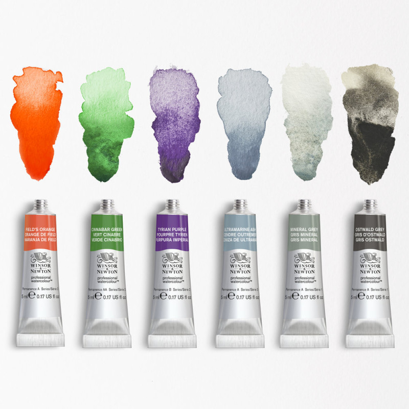 Coffret Revival 6 tubes 5ml aquarelle en carton Winsor & Newton