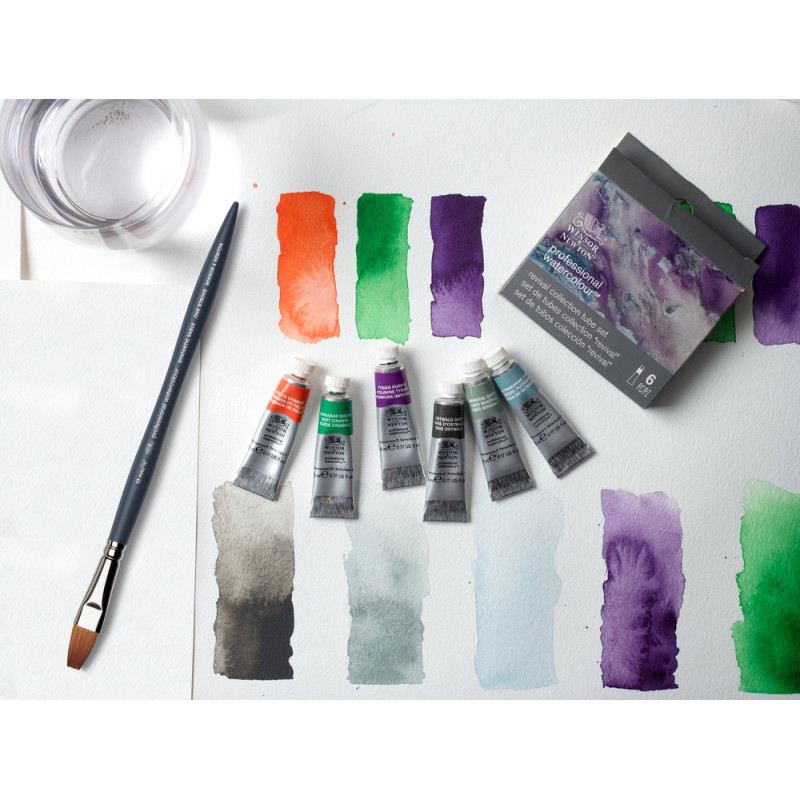 Coffret Revival 6 tubes 5ml aquarelle en carton Winsor & Newton