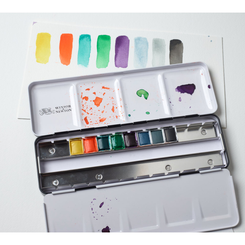 Boîte métal  Revival 8 1/2 godets + 16 vides Winsor & Newton