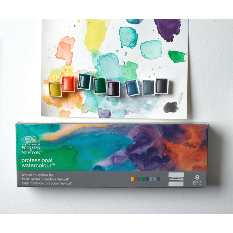 Boîte métal  Revival 8 1/2 godets + 16 vides Winsor & Newton