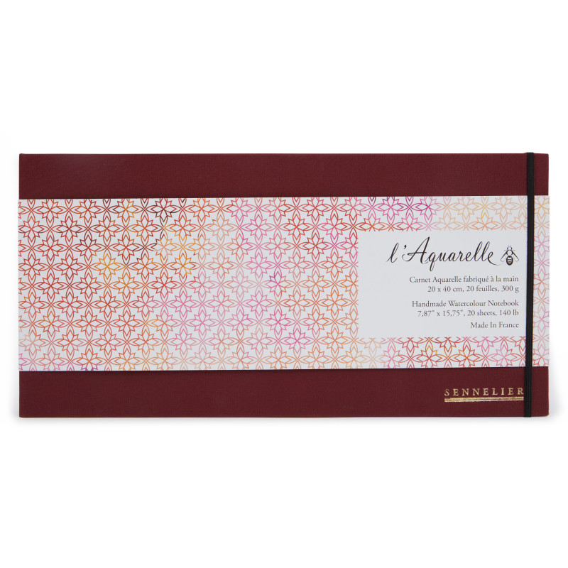 Carnet aquarelle entoilé spiralé 20x40 300g 20f Sennelier