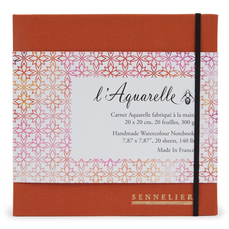 Carnet aquarelle entoilé spiralé 20x20 300g 20f Sennelier
