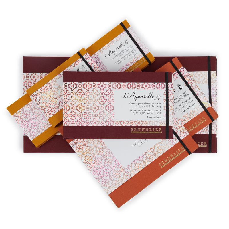 Carnet aquarelle entoilé spiralé 20x20 300g 20f Sennelier