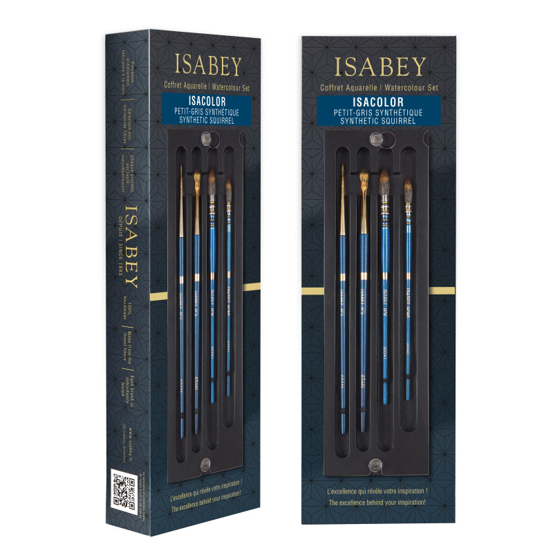 Set de 4 pinceaux aquarelle Isacolor Isabey