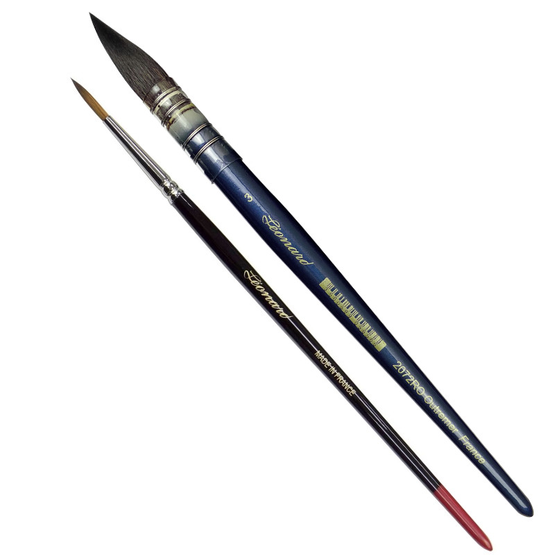 Set de 2 pinceaux aquarelle synthétiques "la base" Léonard