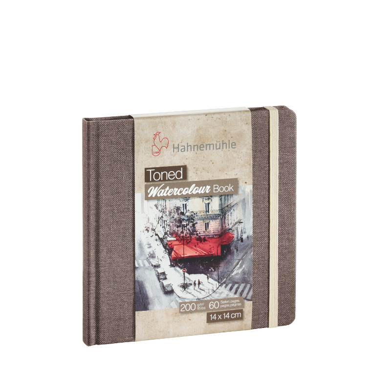 Toned Watercolour book Hahnemühle beige 14x14 paysage 200g 60 pages grain fin