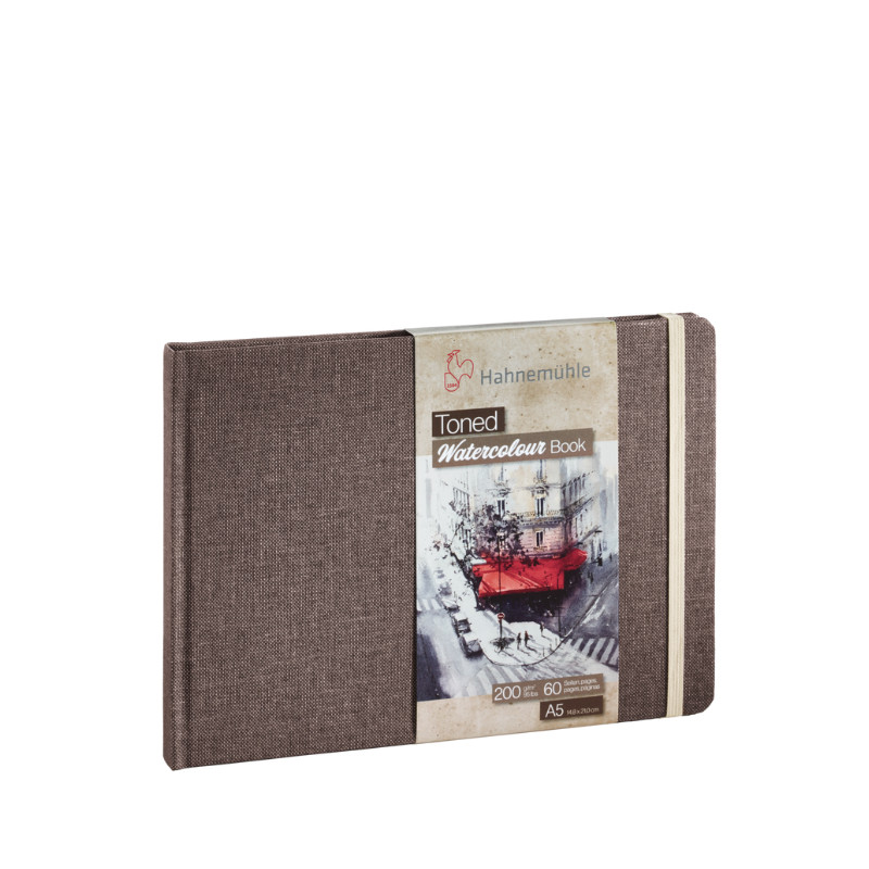Toned Watercolour book Hahnemühle beige A5 paysage 200g 60 pages grain fin