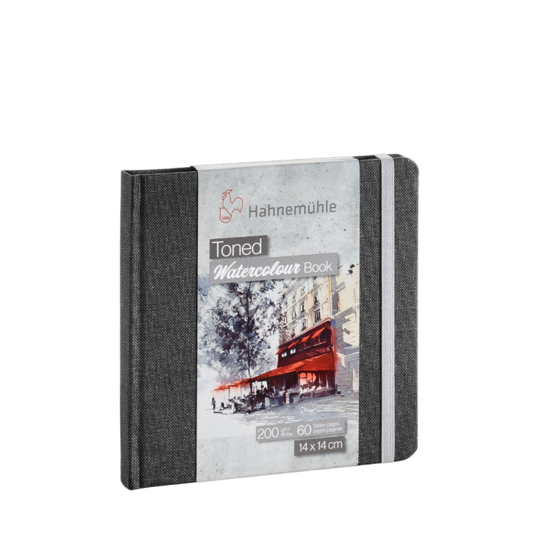 Toned Watercolour book Hahnemühle gris 14x14 paysage 200g 60 pages grain fin