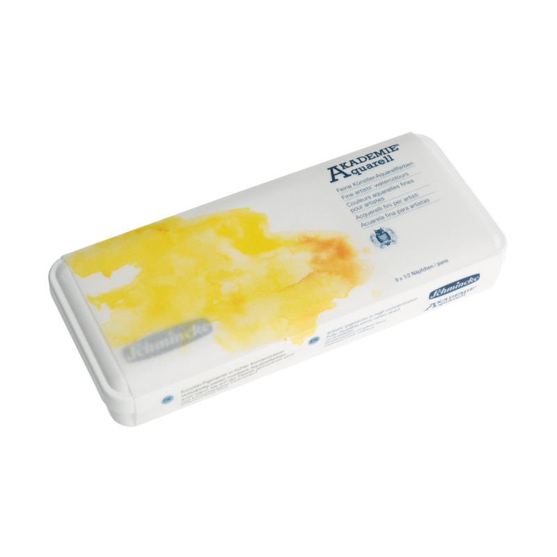 Boîte plastique 9 ½ godets + 9 vides Akademie Aquarell Schmincke 