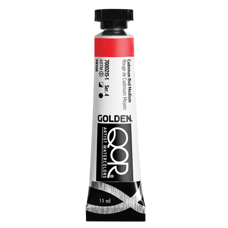 Rouge de Cadmium moyenAquarelle Tube 11ml QoR