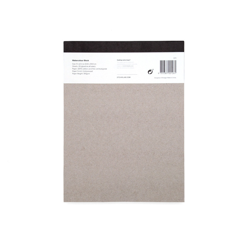 Bloc aquarelle 100% coton Etchr 22.8x30.4 350g 20f grain fin