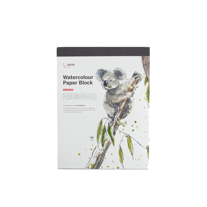 Bloc aquarelle 100% coton Etchr 22.8x30.4 350g 20f grain satiné