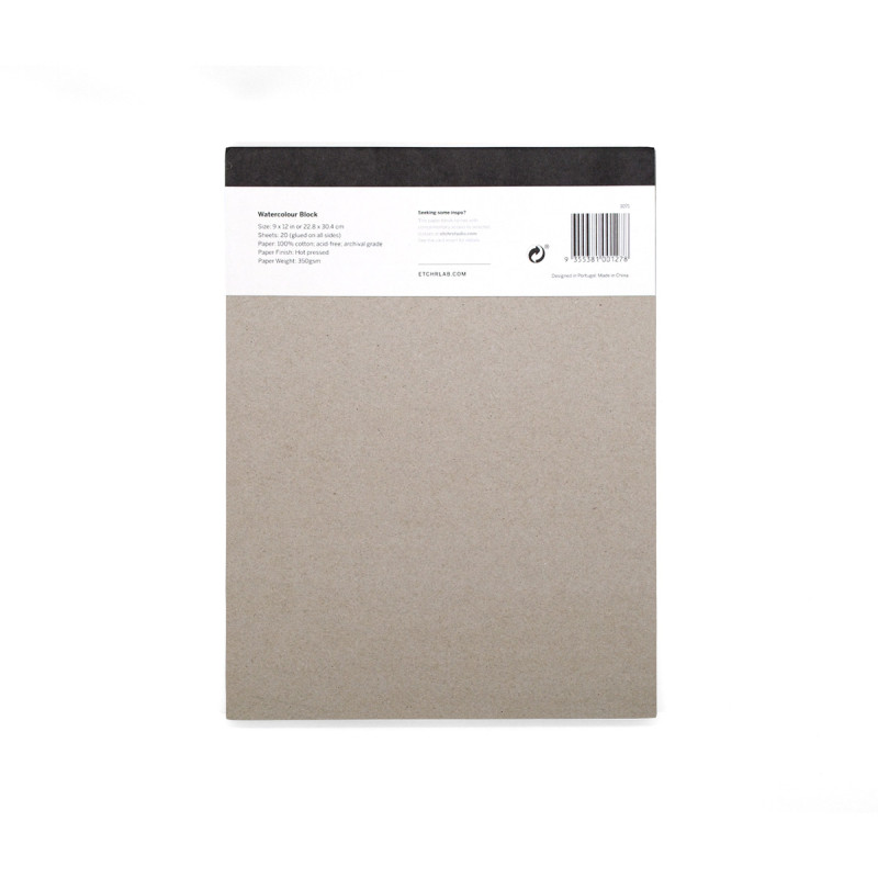 Bloc aquarelle 100% coton Etchr 22.8x30.4 350g 20f grain satiné