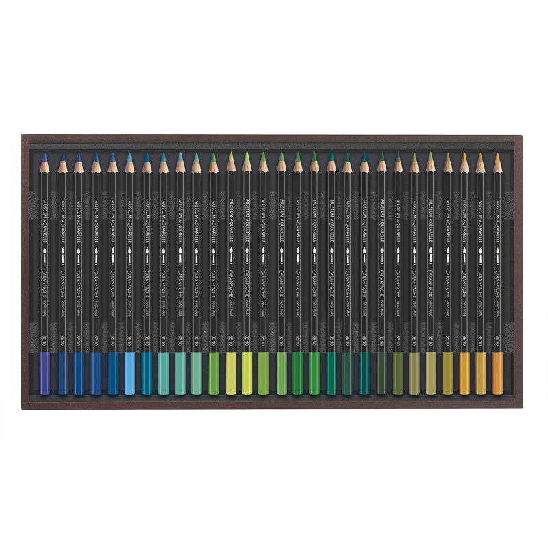 Coffret 76 crayons aquarelle Museum en bois Caran d'Ache
