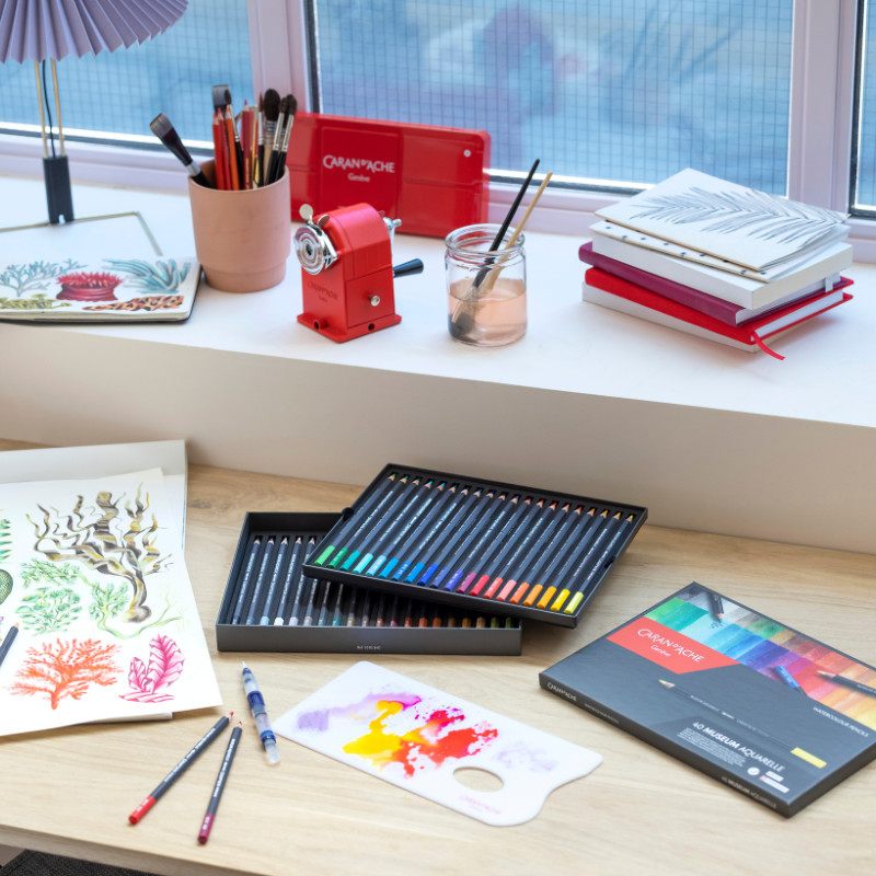 Coffret 40 crayons aquarelle Museum en carton Caran d'Ache