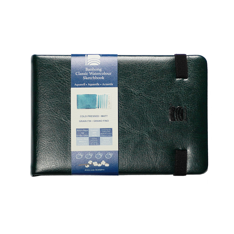 Carnet aquarelle Classic Baohong 9x14 300g 24f grain fin