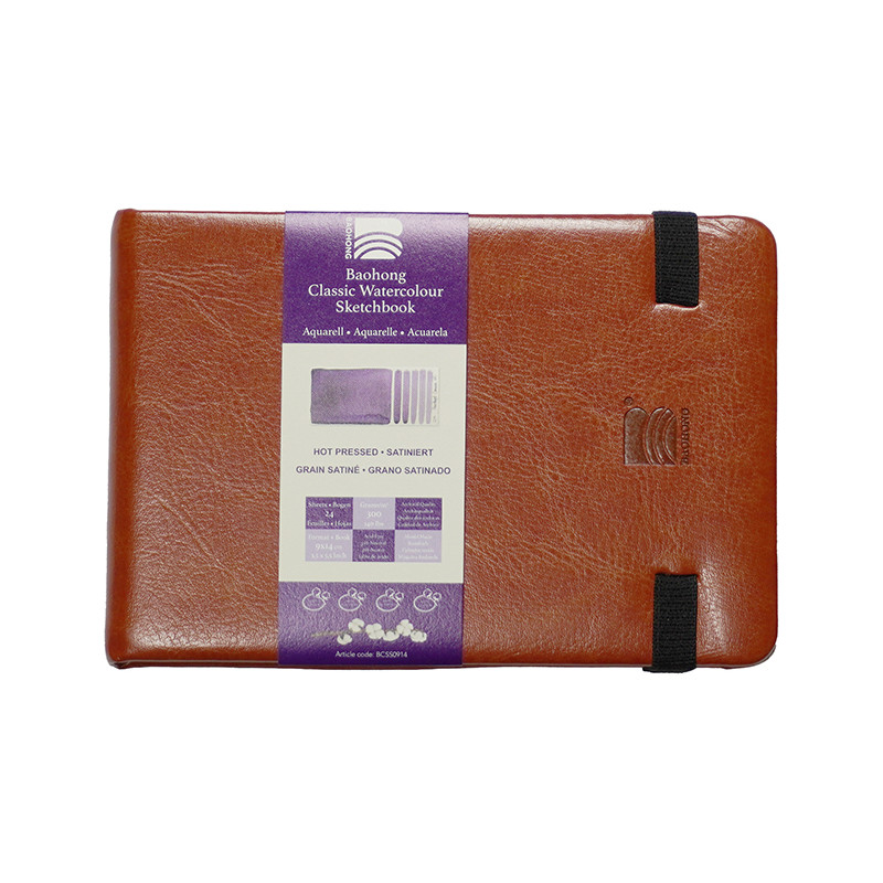 Carnet aquarelle Classic Baohong 9x14 300g 24f grain satiné