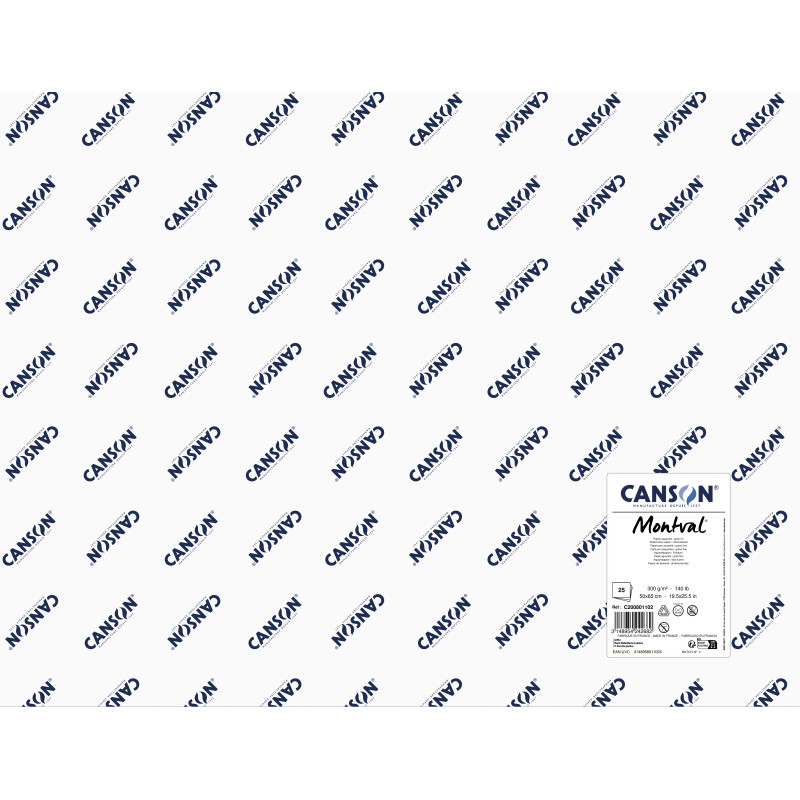 Feuilles Montval 50x65 300g 10f feuilles grain fin