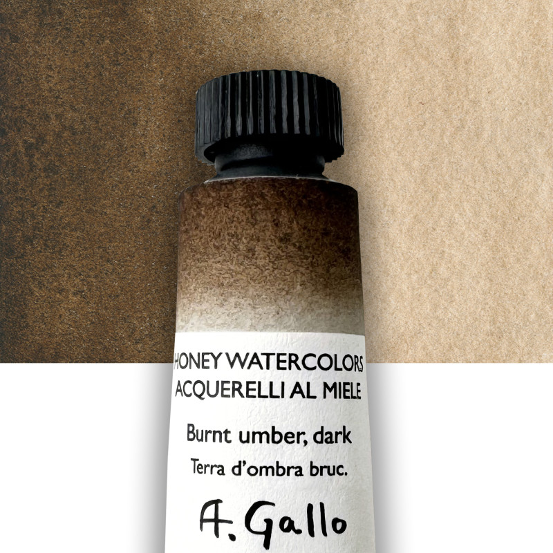 Terre d'ombre brûlée foncée - Aquarelle Tube 10 ml Gallo