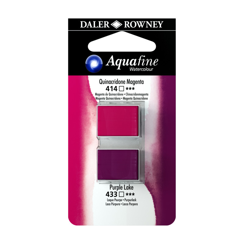 Magenta de Quinacridone et Laque écarlate - ½ godets Aquafine Daler Rowney