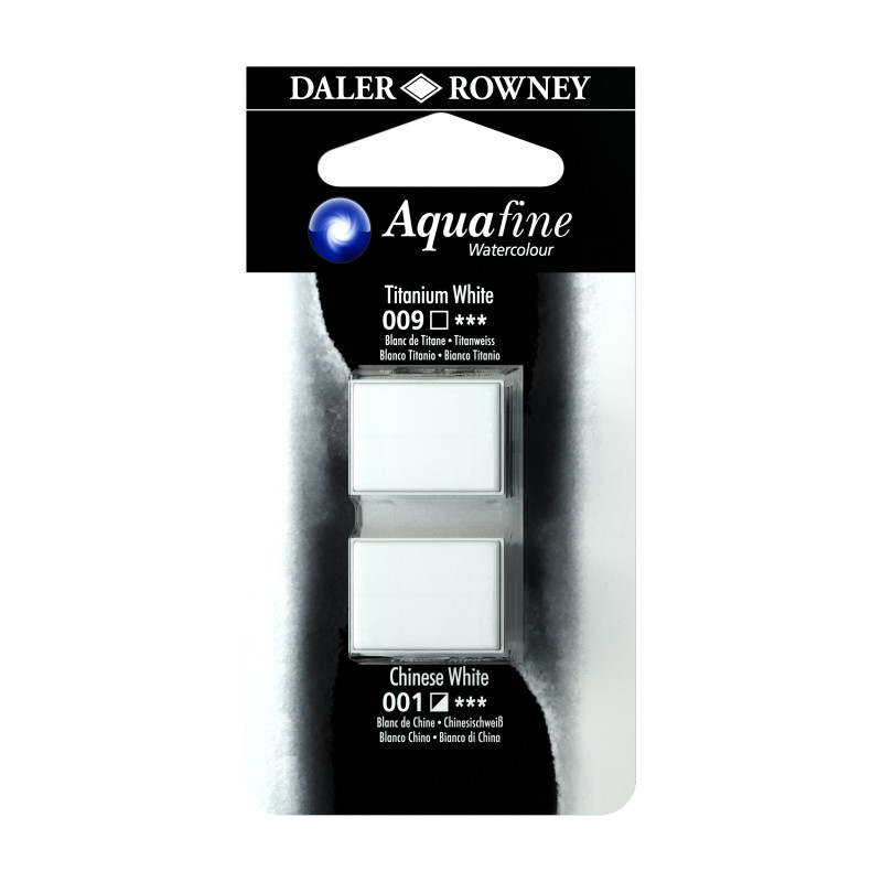 Blanc de Titane et Blanc de Chine - ½ godets Aquafine Daler Rowney