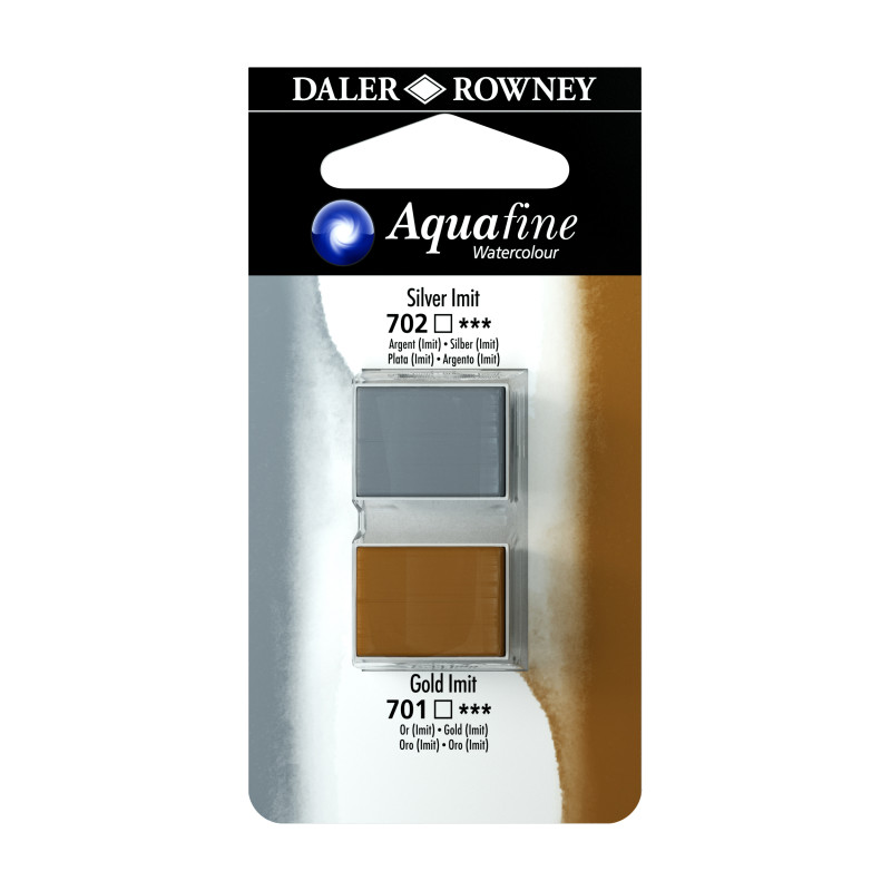 Argent (Imit) et Or (Imit) - ½ godets Aquafine Daler Rowney