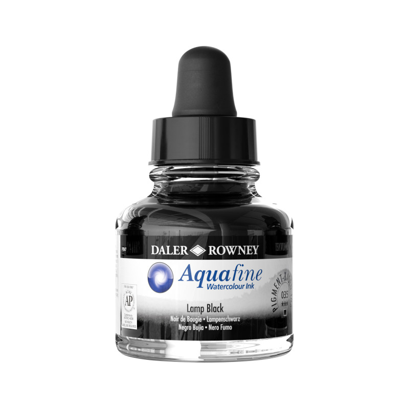 Noir de bougie - encre aquarelle Aquafine 29,5ml Daler Rowney