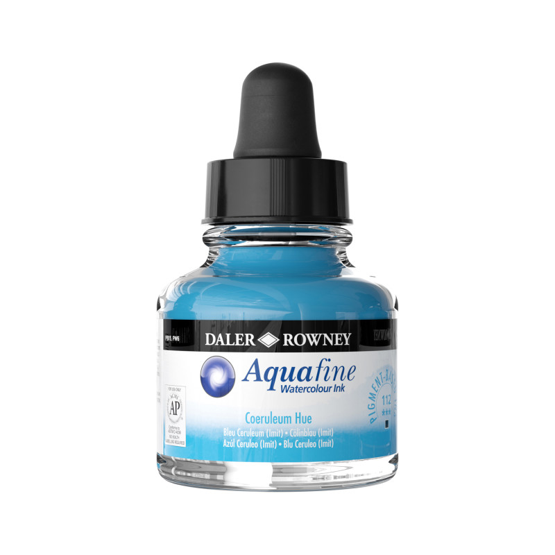 Bleu Ceruleum (Imit) - encre aquarelle Aquafine 29,5ml Daler Rowney