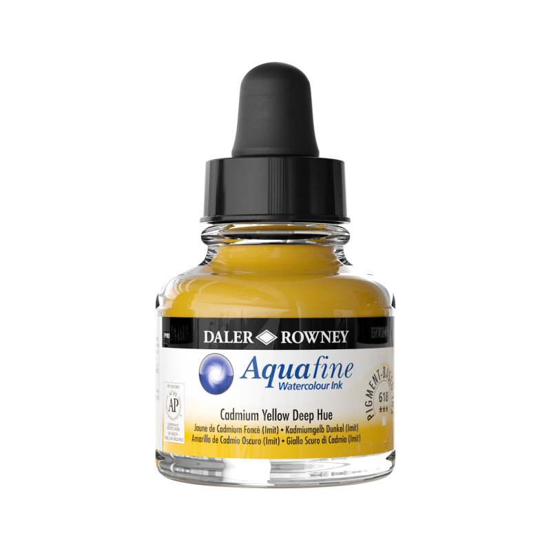 Jaune de Cadmium Foncé (Imit) - encre aquarelle Aquafine 29,5ml Daler Rowney