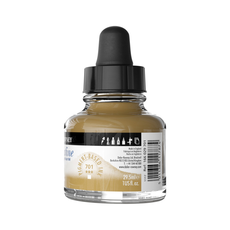 Or imitation - encre aquarelle Aquafine 29,5ml Daler Rowney