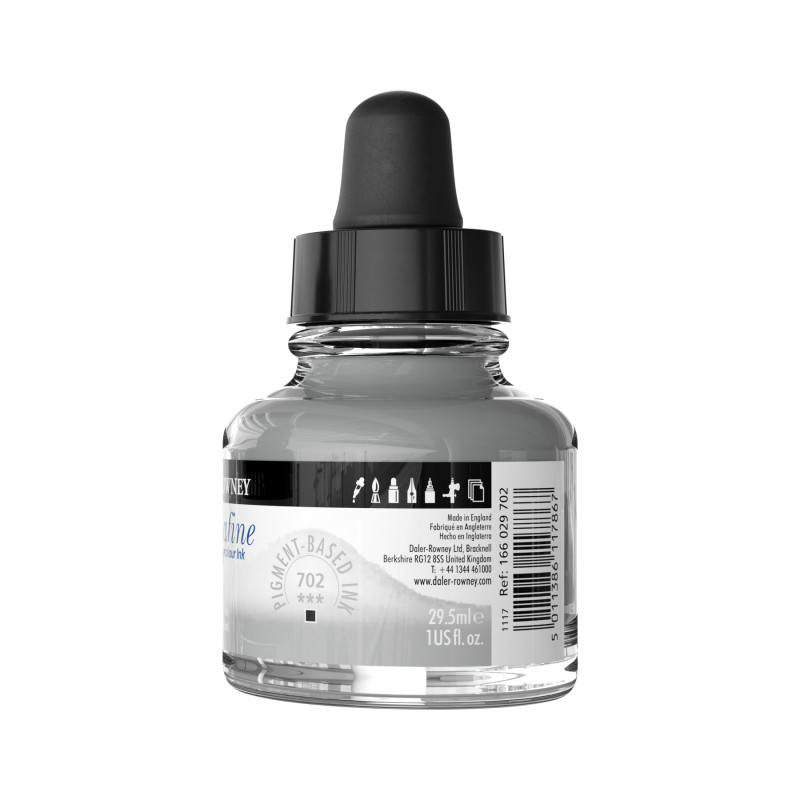 Argent imitation - encre aquarelle Aquafine 29,5ml Daler Rowney