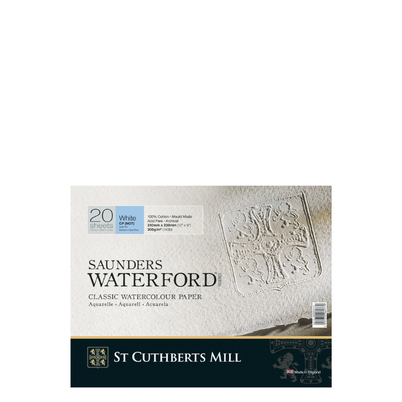 Bloc collé 4 côtés Waterford 23x31 300g 20 f grain fin