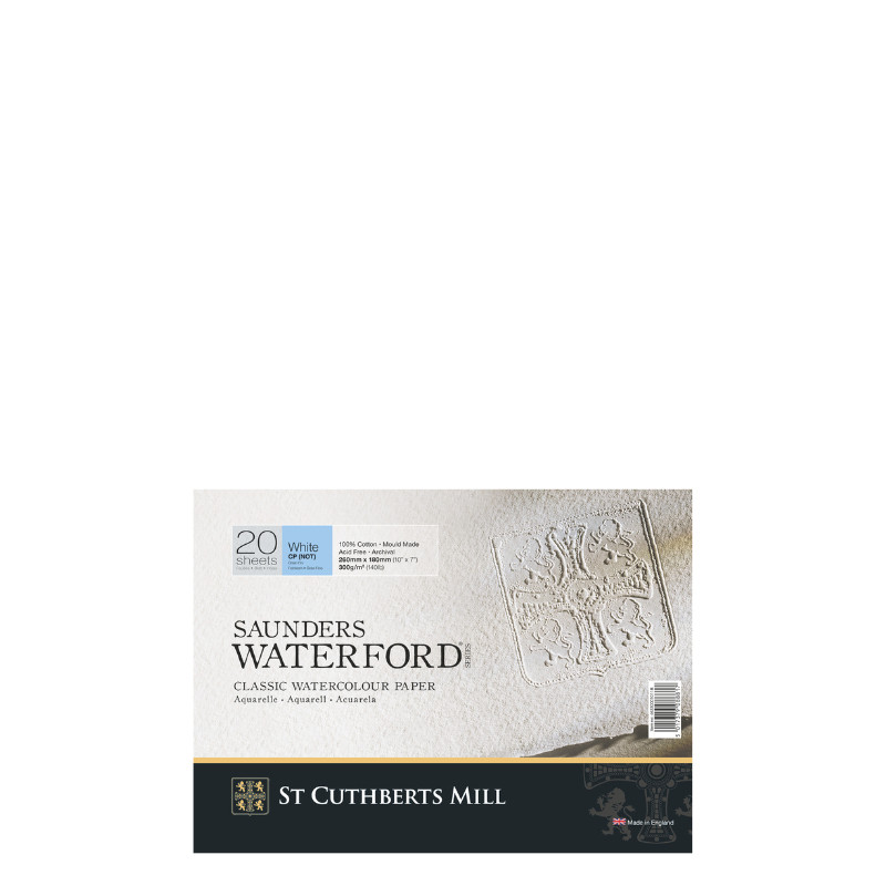 Bloc collé 4 côtés Waterford 18x26 300g 20 f grain fin