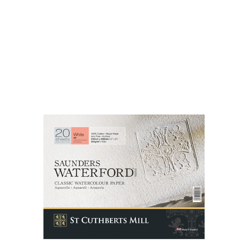 Bloc collé 4 côtés Waterford 23x31 300g 20 f grain satiné