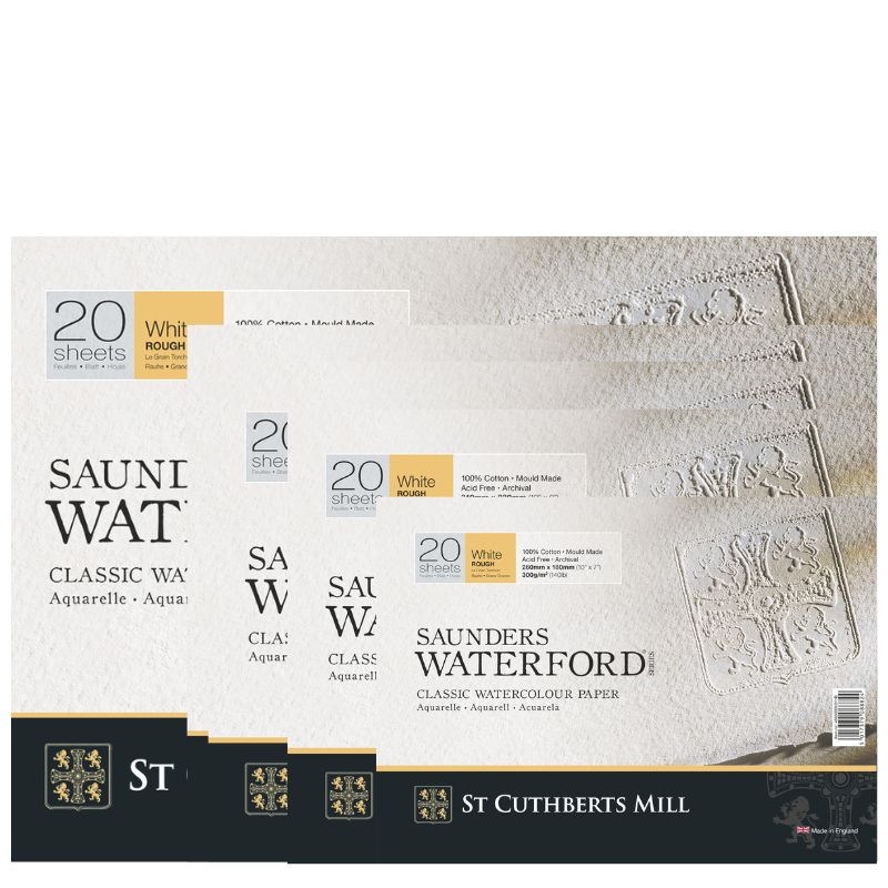 Bloc collé 4 côtés Waterford 23x31 300g 20 f grain torchon