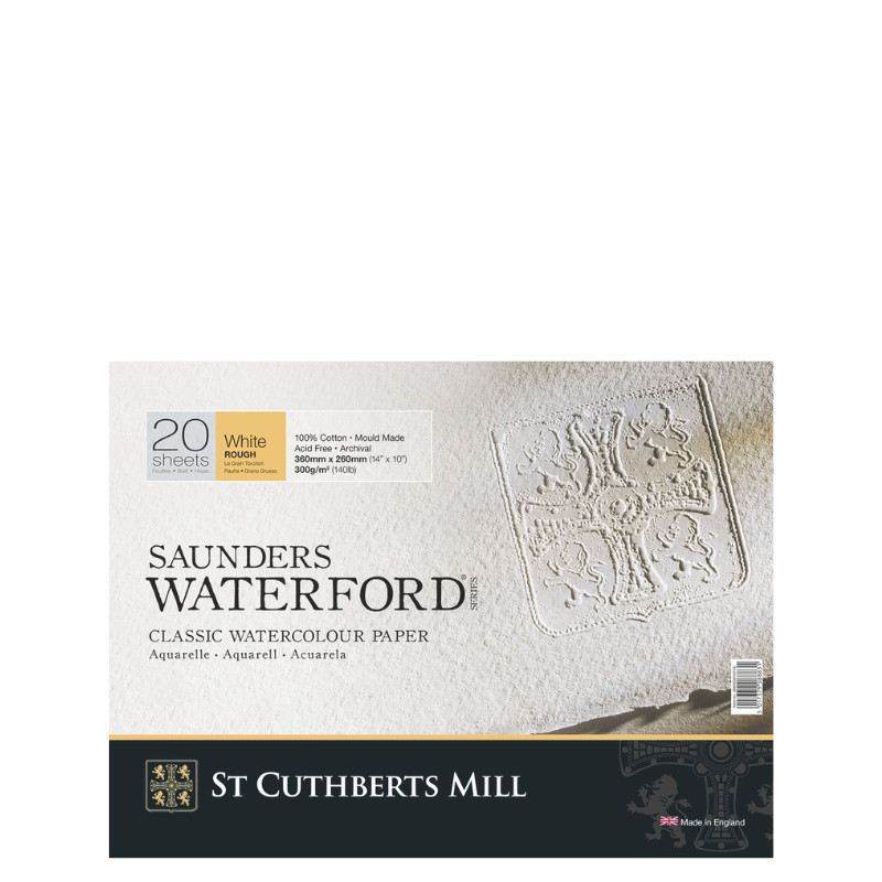 Bloc collé 4 côtés Waterford 26x36 300g 20 f grain torchon