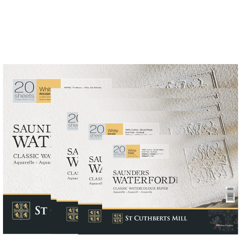 Bloc collé 4 côtés Waterford 31x41 300g 20 f grain torchon