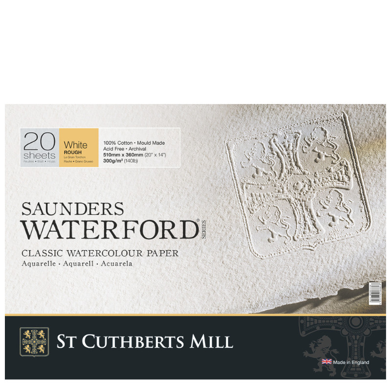 Bloc collé 4 côtés Waterford 36x51 300g 20 f grain torchon