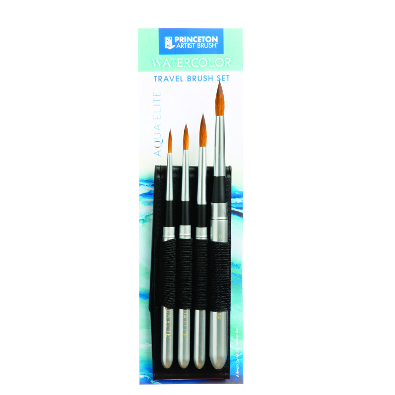 Assortiment de 4 pinceaux de voyage Aqua Elite Princeton