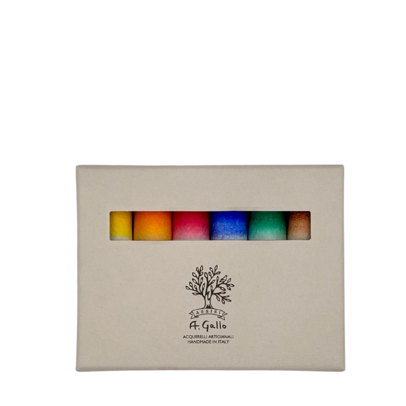 Coffret "Core" 6 tubes 10ml aquarelles en carton A. Gallo