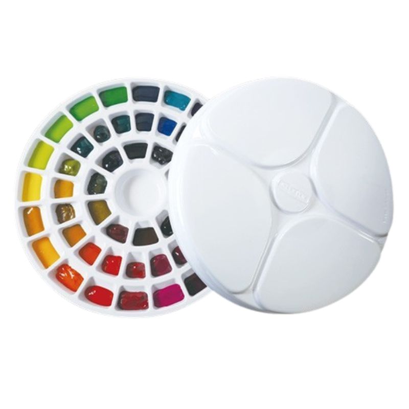 Palette De Peinture Ronde Aluminium Uxcell – 5,4 Cm, 6 Puits, Plateau Mélange