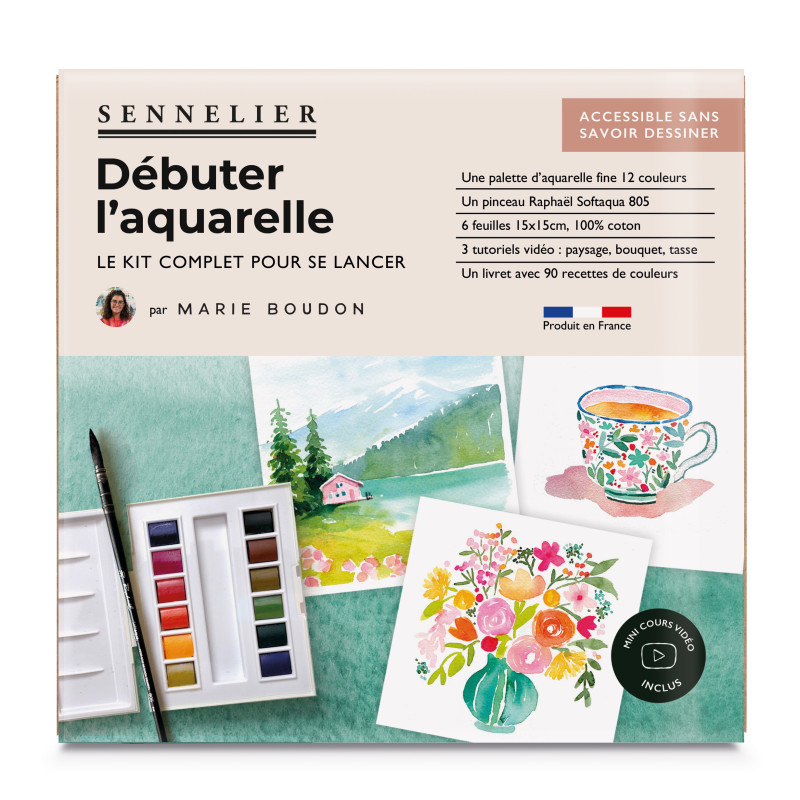 Kit "Débuter l'aquarelle" Matériel et conseils de Marie Boudon par Sennelier